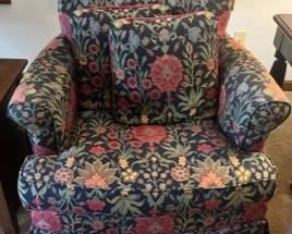 Lazy Boy swivel rocker, custom upholstery and cushions. 34"W x 40"D