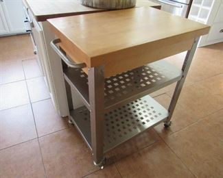 John Boos Cucina Americana butcher block & stainless island cart