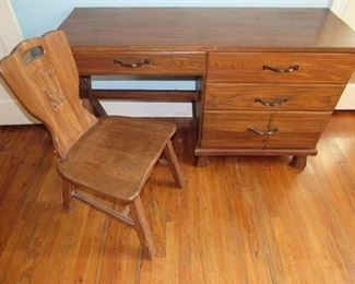 Ranch Oak Ft Worth Mid Century desk set