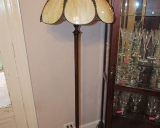 Vintage stained glass floor lamp