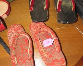 Vintage Asian wooden shoes