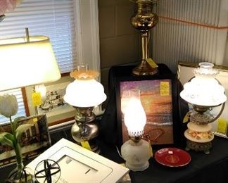Table lamps, etc.