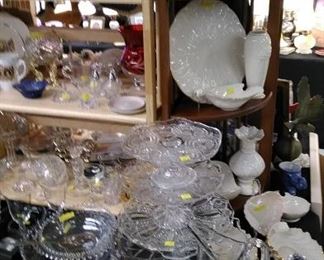 Assorted Candlewick depression glass , Lenox porcelain