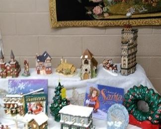 More Dickens, lighted ceramic wreath