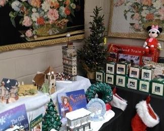 Wonderful tapestries, various village items.