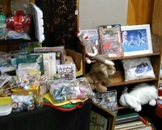 Vinyl records, Diamond point art work, etc.