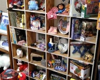 Lots of wonderful toys, collectible Barbie cases (some with items in them).