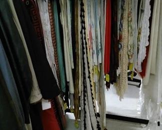 Large assortment of linens.