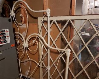 Heavy Diamond Window Pane, and Full Antique Metal Bed