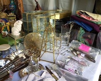 Glass and Brass Trinket Cases