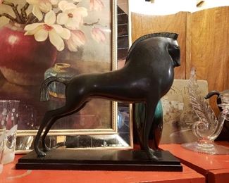 Rare Etruscan Horse Sculpture in the Manner of Boris Lovet-Lorski Cast Iron.