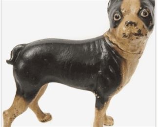 Antique Boston Terrier in enameled cast iron circa 1890