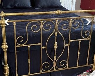 Fine antique brass bed circa 1890…full size adaptable to queen 
