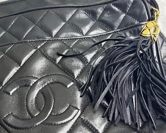 CHANEL noire tassel quilted leather 