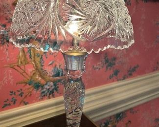 American Brilliant Cut Glass Table Lamp…custom made 