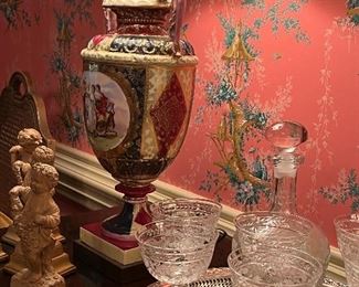 Pair of antique Paris porcelain lamps