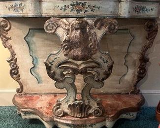 Amazing hand painted French console circa 1870