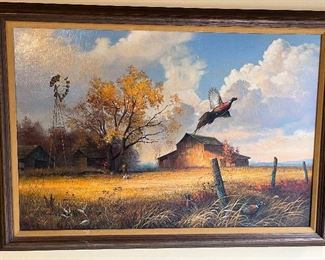 Field and Pheasant oil on canvas