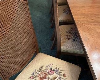 10 dining chairs with custom needlepoint…
