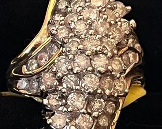 Massive 3.0 carat diamond cluster circa 1980…$2900