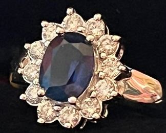 1.52carat natural untreated sapphire with .60 carat diamonds…$3450