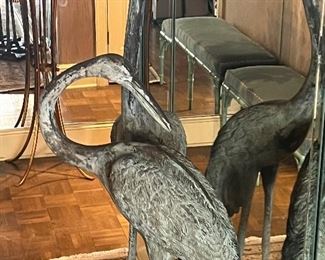 Massive antique bronze cranes from New Orleans…very heavy to load.
