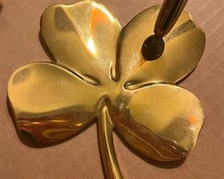 Gerity 24k Gold Plated Brass Four Leaf Clover