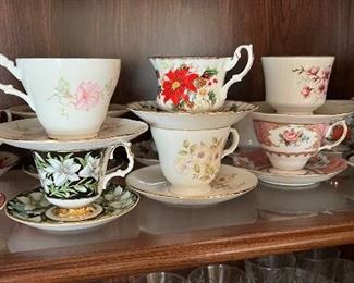 Extensive collection of bone China Teacups and saucers