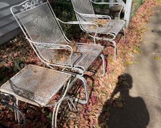 Wrought iron lawn furniture
