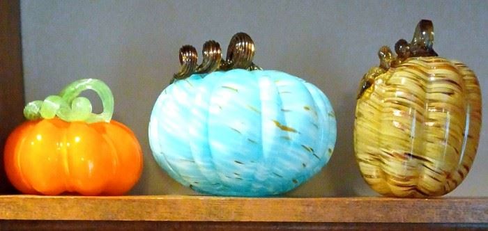 3 Glass Pumpkins