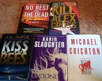 5 First Edition Hardbacks Mystery Fiction Michael Crichton, James Patterson, and More