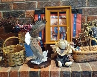 Americana Decor Soaring Eagle by Homco 14x7, Window, Bag, Baskets, Wreath, Twig Star, Doll, More