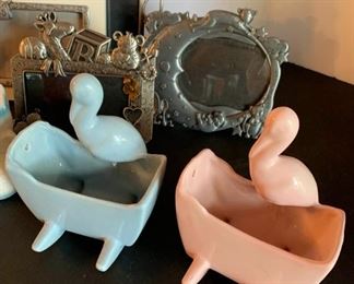 Baby Picture Frames, Fetco, Decor, 4 Frames, and 3 Ceramic Decorations