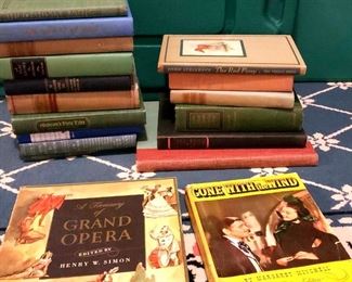 Collection of Vintage Books From 1940 1960s Includes Gone With The Wind, John Steinbeck, and More