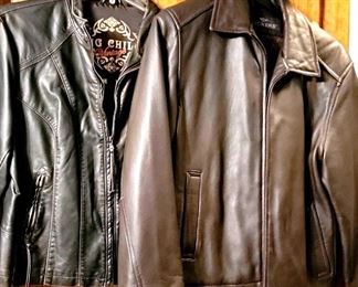 Dockers Mens Leather Jacket M and Big Chill Vintage Leather Jacket Xl