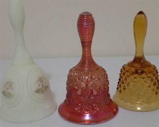 Fenton Glass Bells and J. Andrick Bell