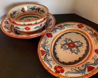 Italiano Serving Dishes, 2 Large Bowls, 1 Large Lip Bowl, and 1 Large Serving Dish