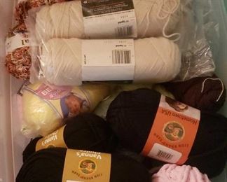 Large Bin of Yarn, Loom Knitter, and Crochet Materials