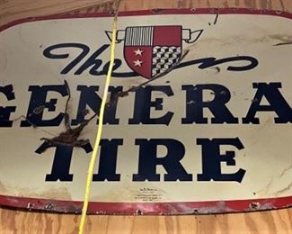 OLD ORIGINAL THE GENERAL TIRE ADVERTISING SIGN LARGE.