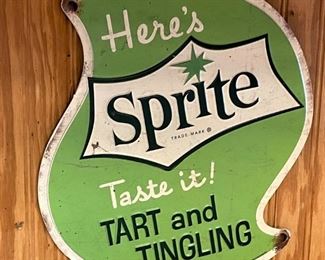 METAL SPRITE DRINK SIGN.
