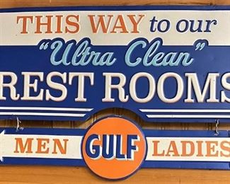 GULF ULTRA CLEAN REST ROOMS SIGN.