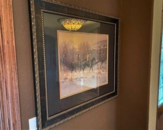 FRAMED G. HARVEY PRINT. WITH COA.  "ALONG THE CANYON WALL"