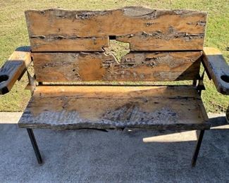 VERY NICE HEAVY-DUTY TEXAS WOOD BENCHES.