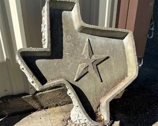 2 PIECE CONCRETE STATE OF TEXAS YARD ART.