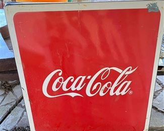 VINTAGE ORIGINAL COCA-COLA METAL SQUARE SIGN 50s I THINK.