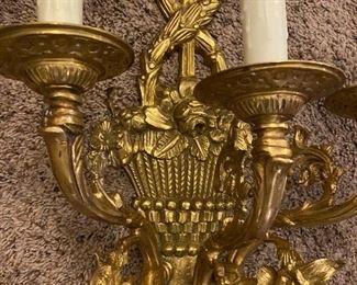  close up of detail on sconces