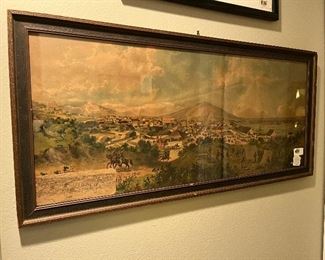 $380 San Francisco in 1859 original painting  38"w x 17.5"h