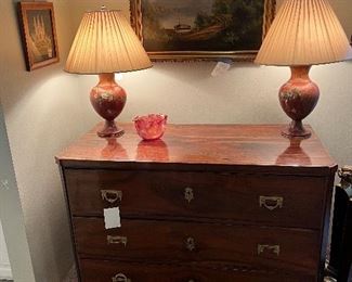 $1800 Three drawer pine wash commode or chest. 49"w x 24"d x 33.5"h