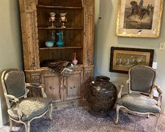 Beautiful collectibles for sale during in person sale hours on Friday and Saturday.  Furniture featured in the following photos.