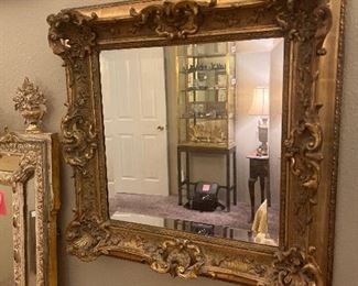 $850 antique guild and gold leaf frame new beveled mirror installed. 24 inches wide by 24 inches high by 4 inches deep.